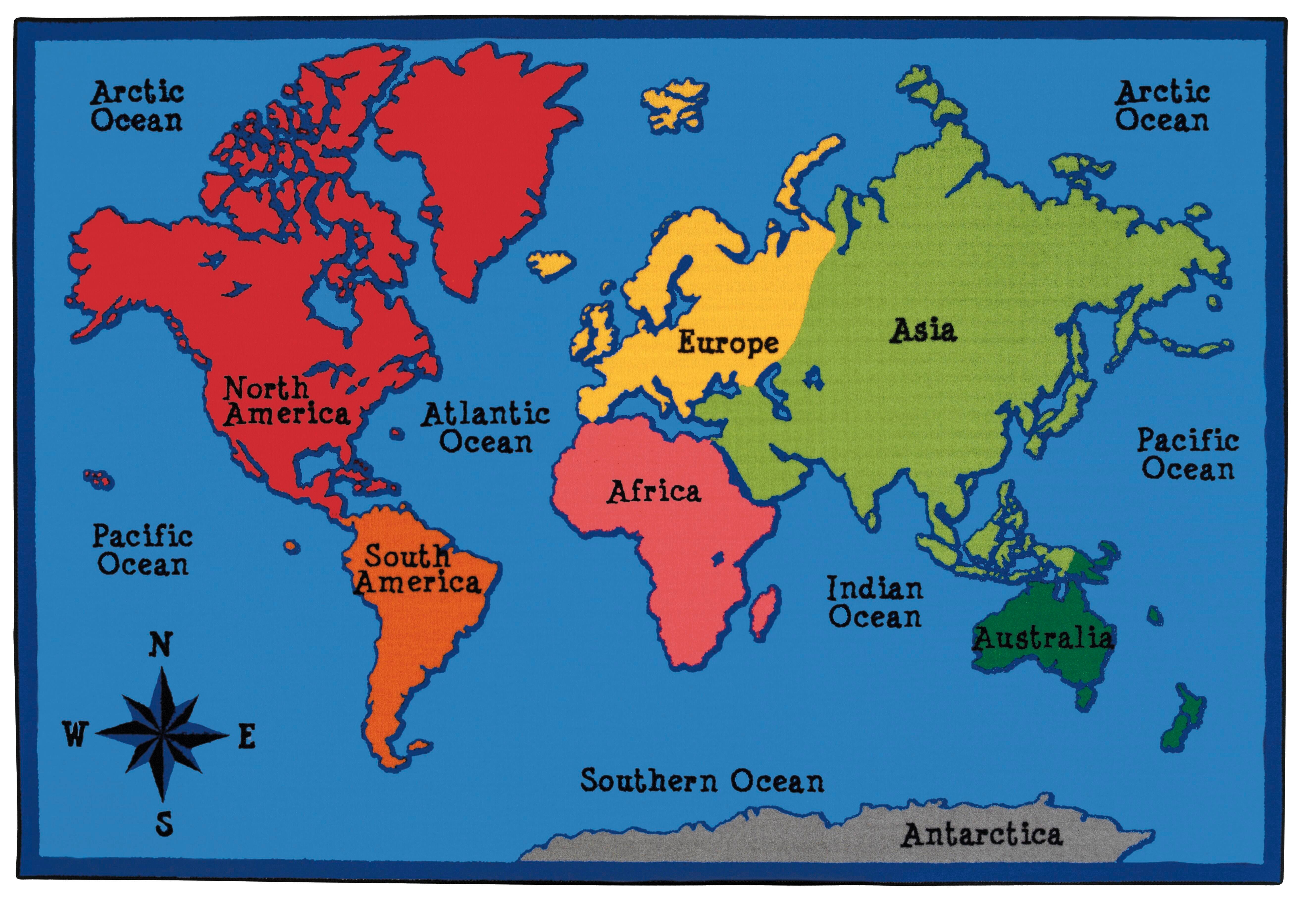 worldwide kids　stage4-6 Carpets for Kids KID$ Value World Map Rug, 4 x 6 Feet